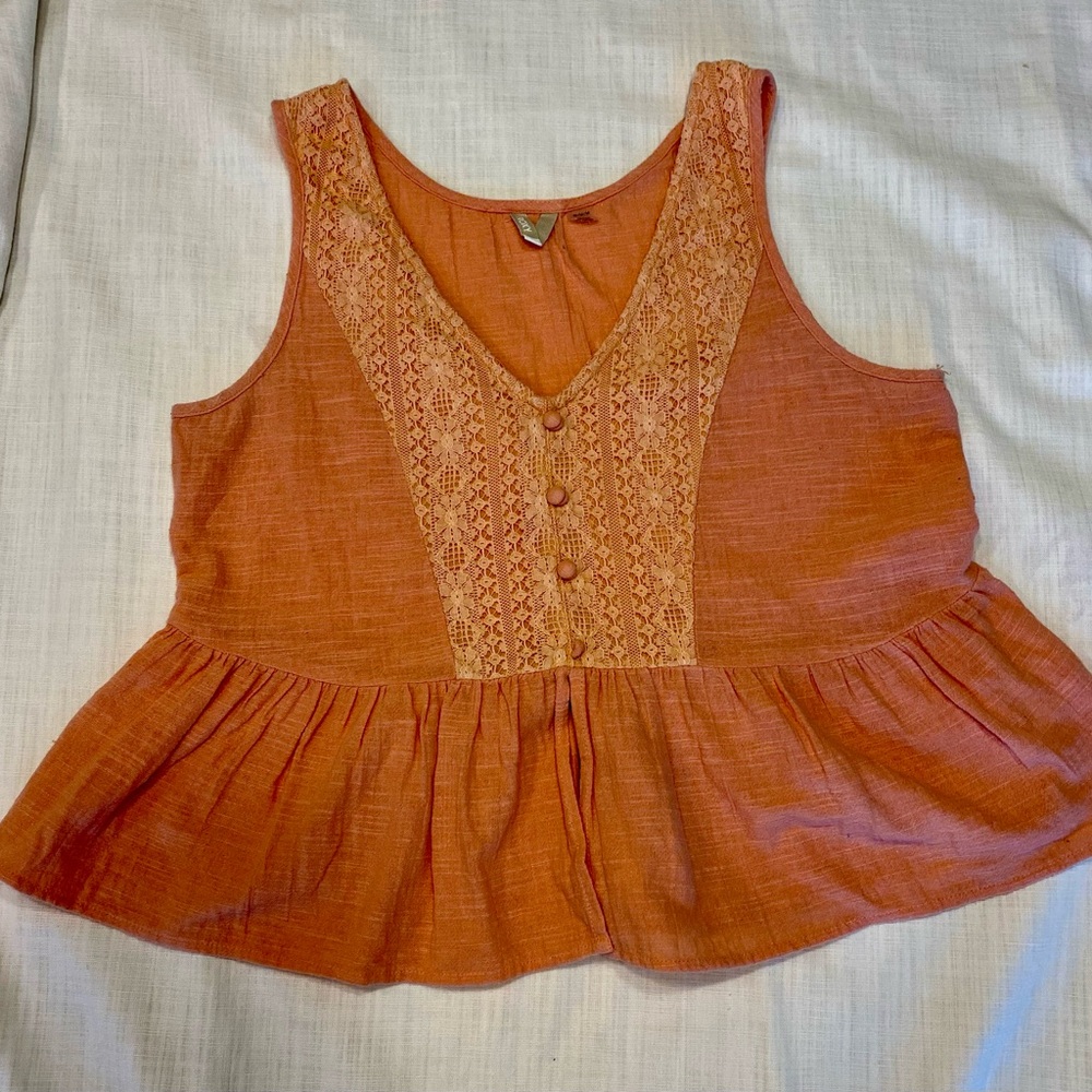 Women's Peach Sleeveless Top